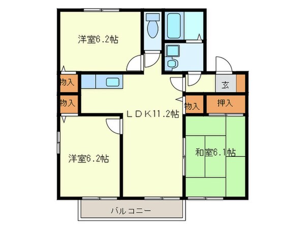 セジュ－ル・パルクＣ棟の物件間取画像